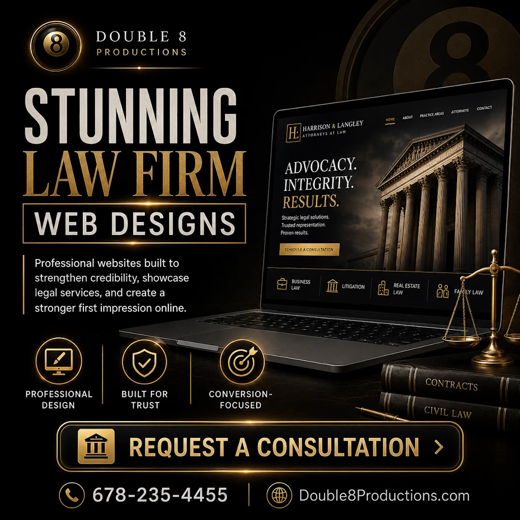 Stunning professional law firm web design by Double 8 Productions